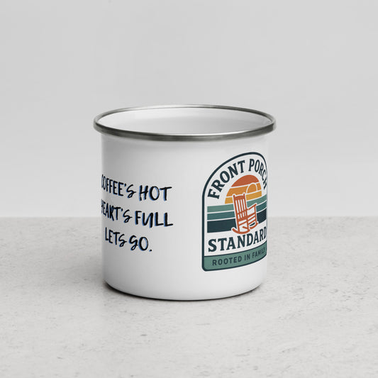 "Coffee's Hot" Enamel Mug